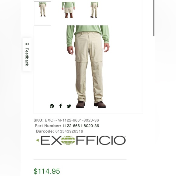 ExOficcio‎ Men’s Bugsaway Sol Cool Ampario Convertible Tan Pant/Shorts 40 x 33 - Picture 1 of 11